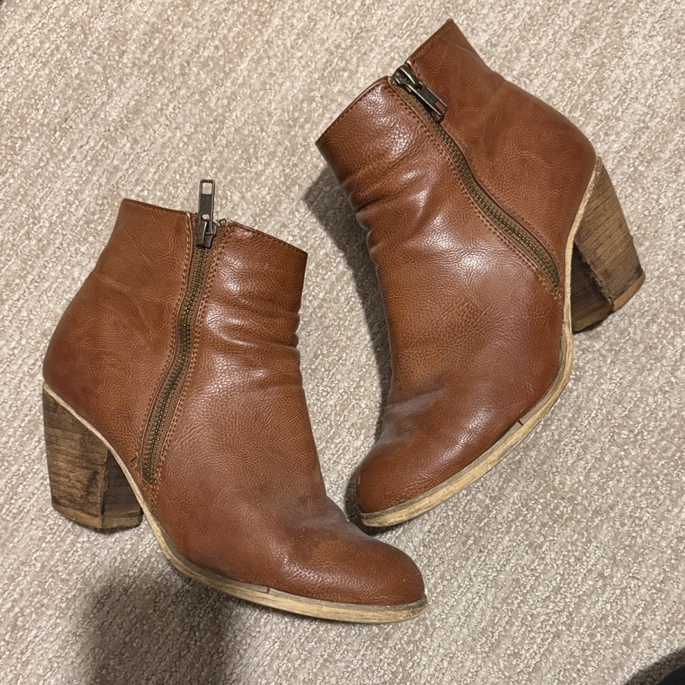 Brown Leather Ankle Boots